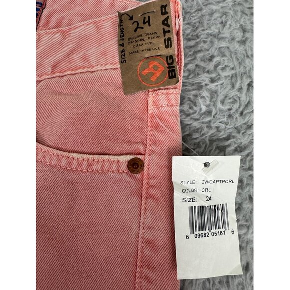 Big Star Womens Pink Capri Pants NWT Size 24 Made In USA Cotton Blend - Picture 3 of 12